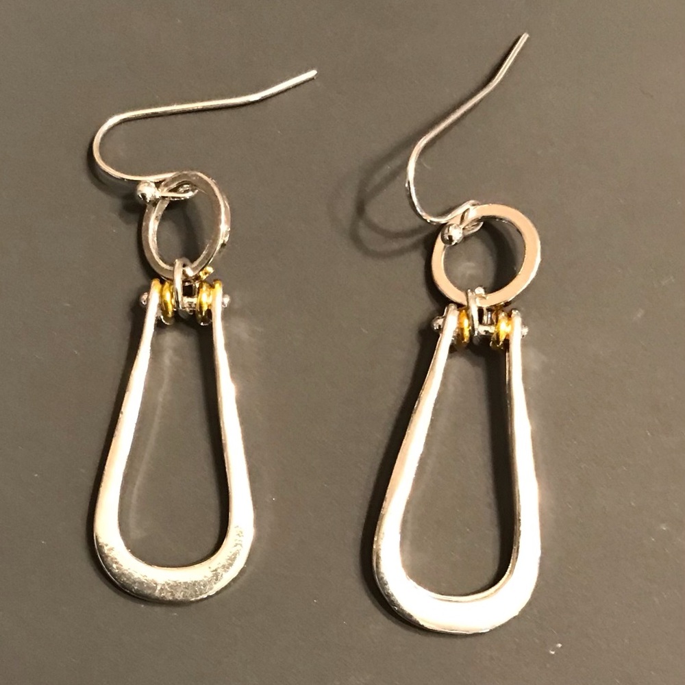 Silver earrings. 1/75” L x 3/8” W